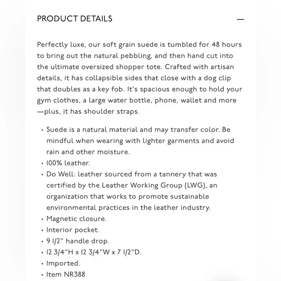 NWT Madewell Shopper Tote in Dark Carob Suede - Picture 11 of 12